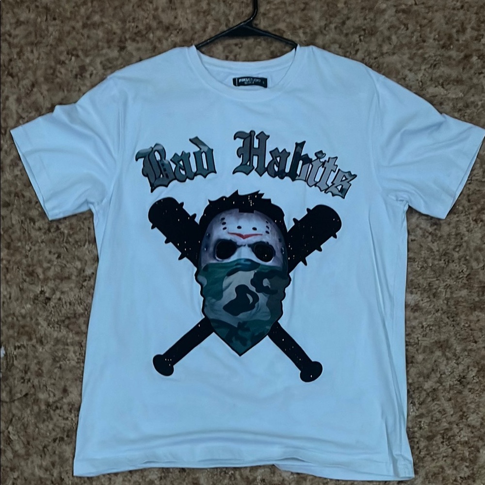 Bad Habit White Graphic Tee